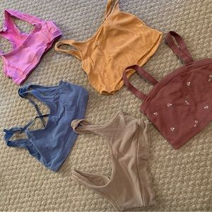 Lot of 5 tanks sports bras Urban Outfitters Hollister Abercrombie XS S